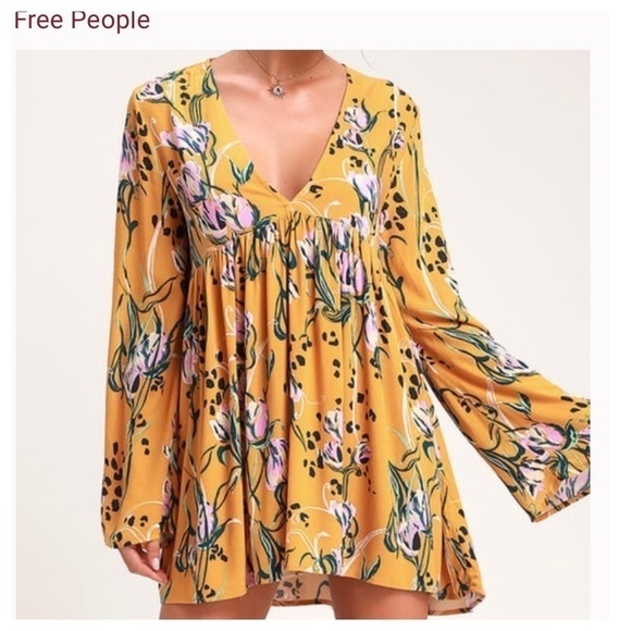 Free People Bella Printed Gold Tunic S - Picture 1 of 8